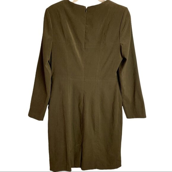 Joseph Ribkoff Vintage Olive  Green Dress Size Vintage 12 Work Wear - Picture 2 of 9
